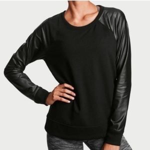 Victoria’s Secret Sport Faux Leather Sleeves Top